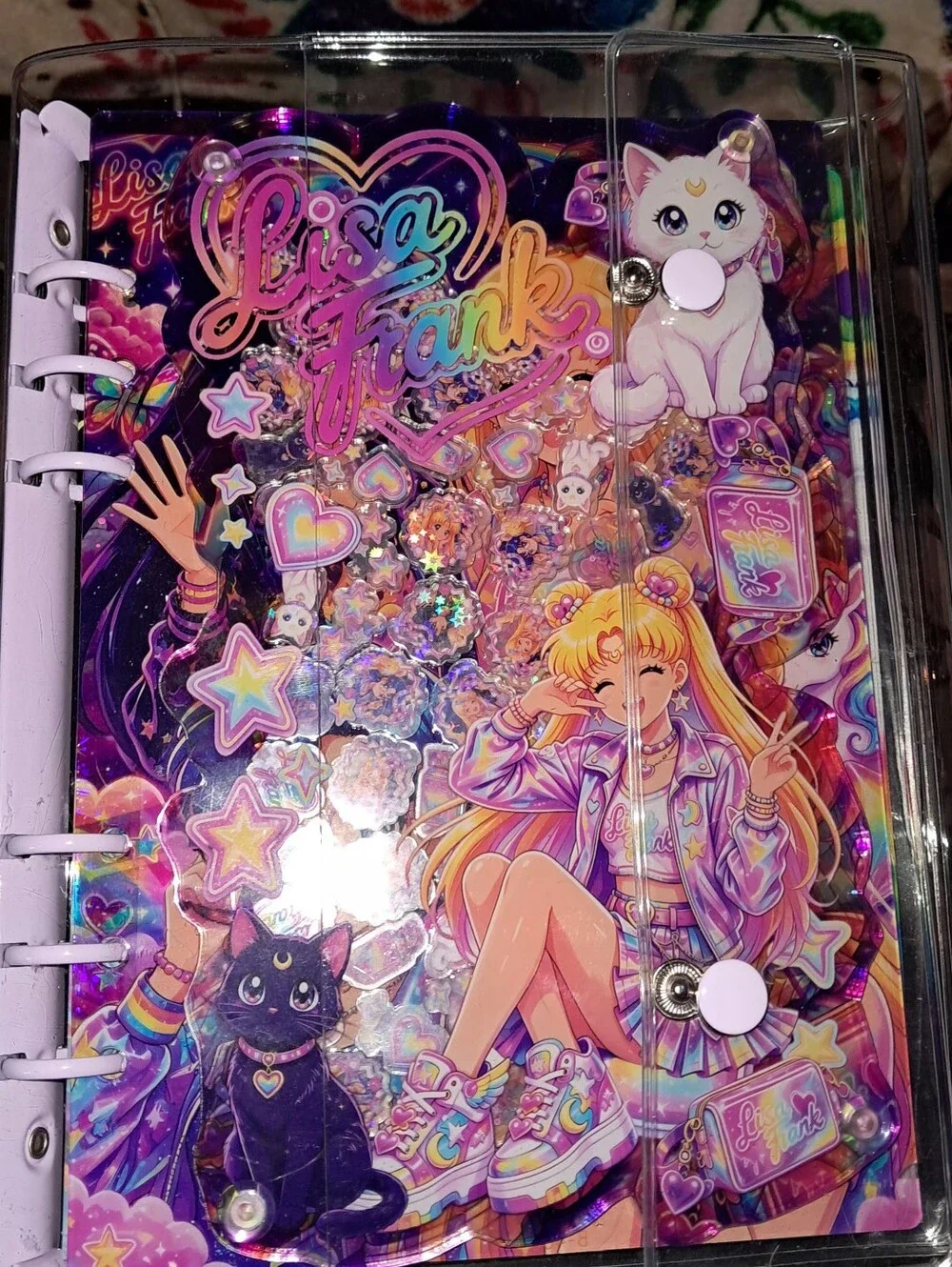New! A5 Size Lisa Frank Sailor Moon Acrylic Shaker Notebook With paper
